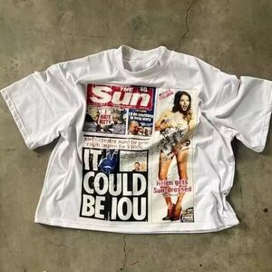 Graphic Print White Men's Tee